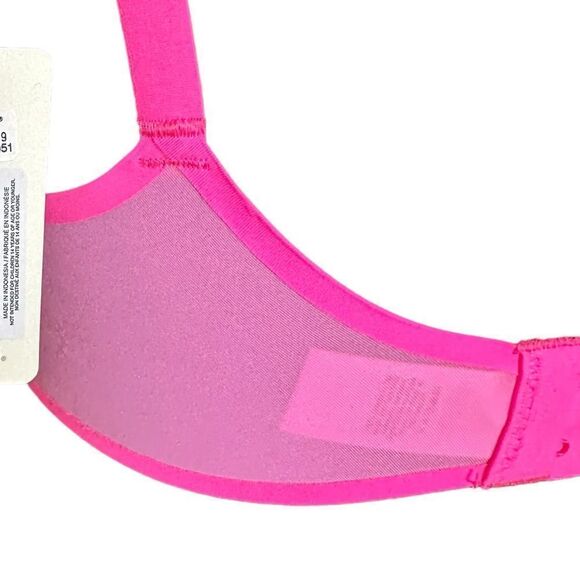 NWT Aerie 36D Bright Pink Full Coverage Unlined Sexy Sheer Lingerie Style Bra - Picture 6 of 12
